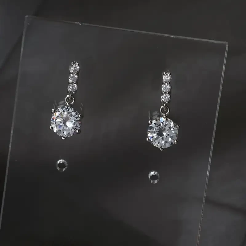 Elegant and Refined Zirconia Earrings Stylish Pendant Earrings, Delicate and Elegant Ear Studs