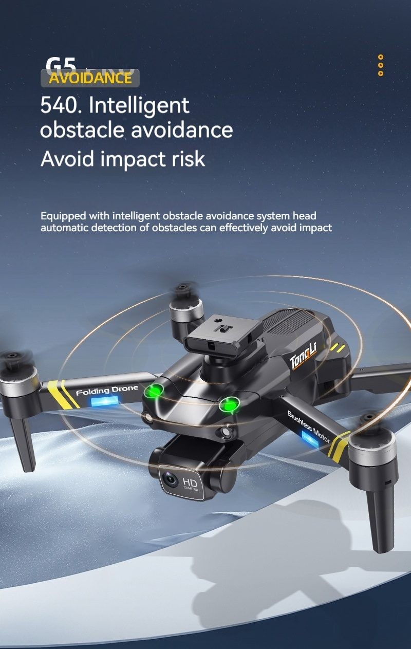 Drone, G5, 4K Dual Camera, Obstacle Avoidance. with 2 Batteries