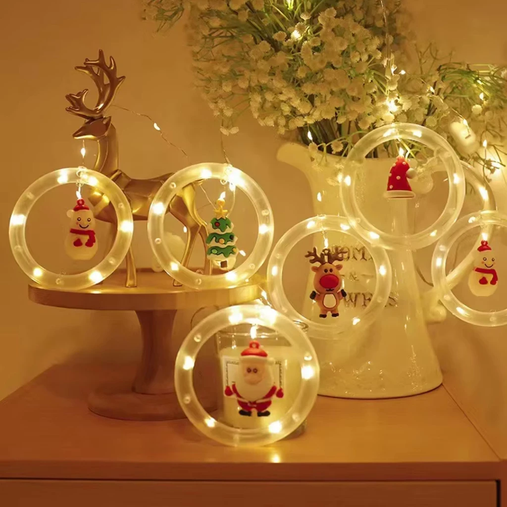 Christmas Ring Light - 3D Christmas Hanging Lights | Christmas LED String Light for Home Decoration
