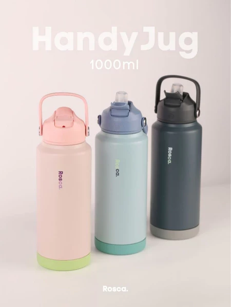 Rosca HandyJug Tumbler Stainless Drinking Bottle 1 Liter Heat / Cold Resistant Portable Stainless Steel Tumbler