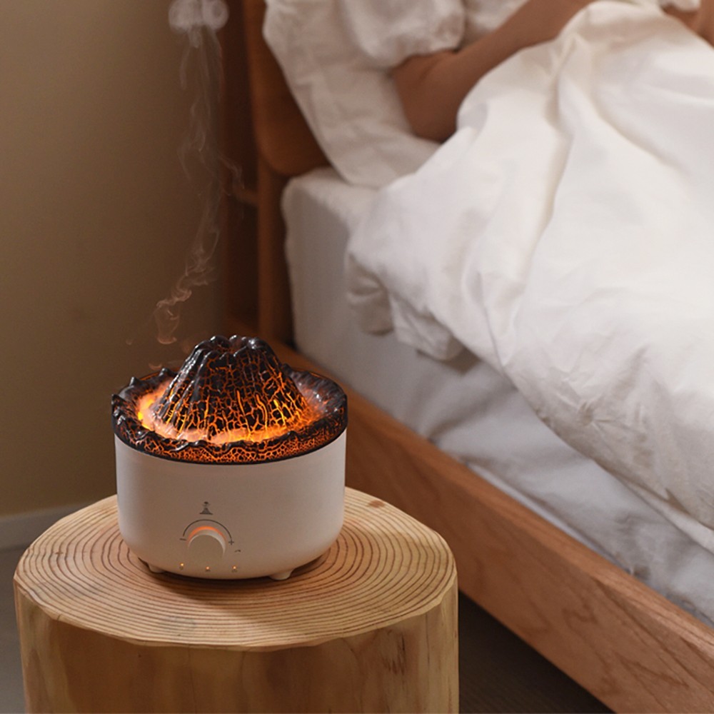 New Creative Volcano Humidifier Aromatherapy Machine Spray Jellyfish Air Flame Humidifier Diffuser