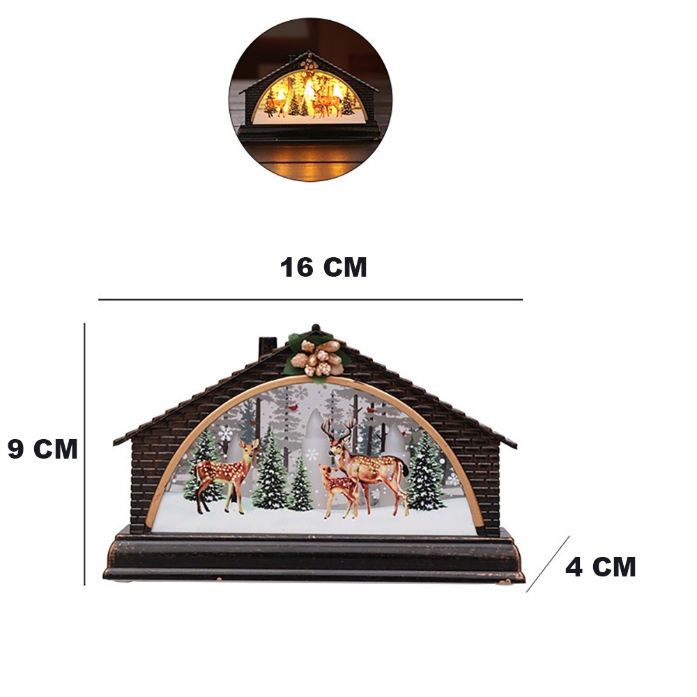 Christmas Display Christmas Village Warm White Lights Gift Christmas Home Decoration Ornaments