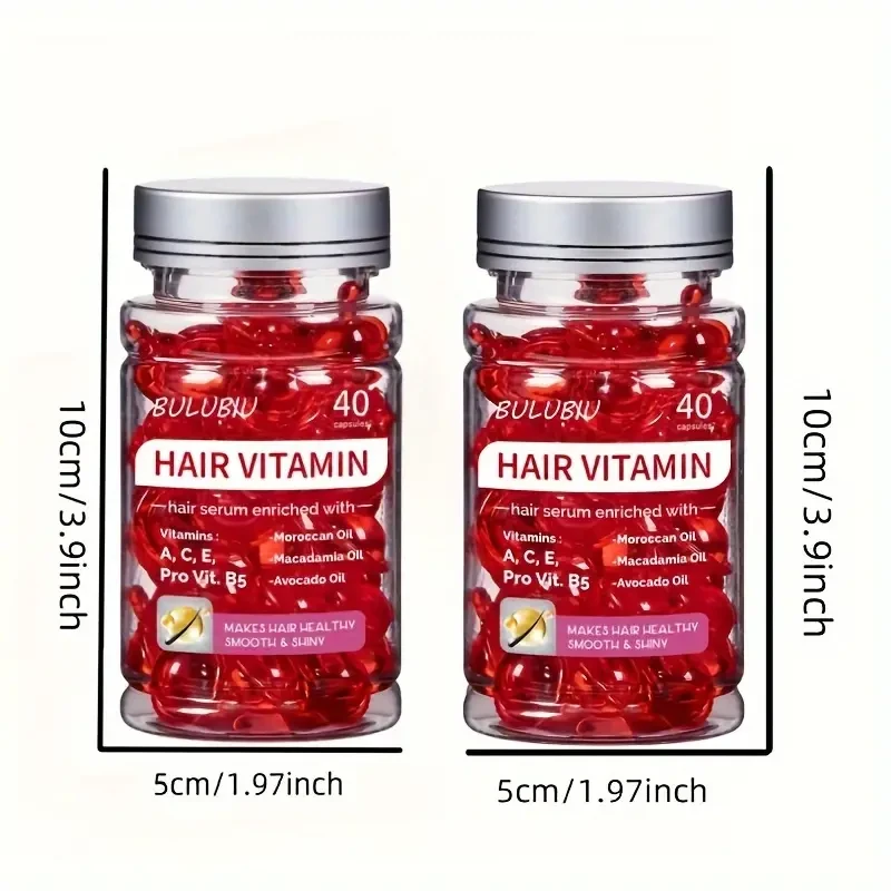 2-Pack Intensive Nourishment Leave-In Hair Conditioner Capsules - Deeply Moisturizing Keratin Serum for Curly & Dry Hair, Locks in Hydration, Reduces Frizz, Enriched with Vitamins A, C, E & B5, Avocado, Jojoba, and Argan Oil for Silky Smooth Hair