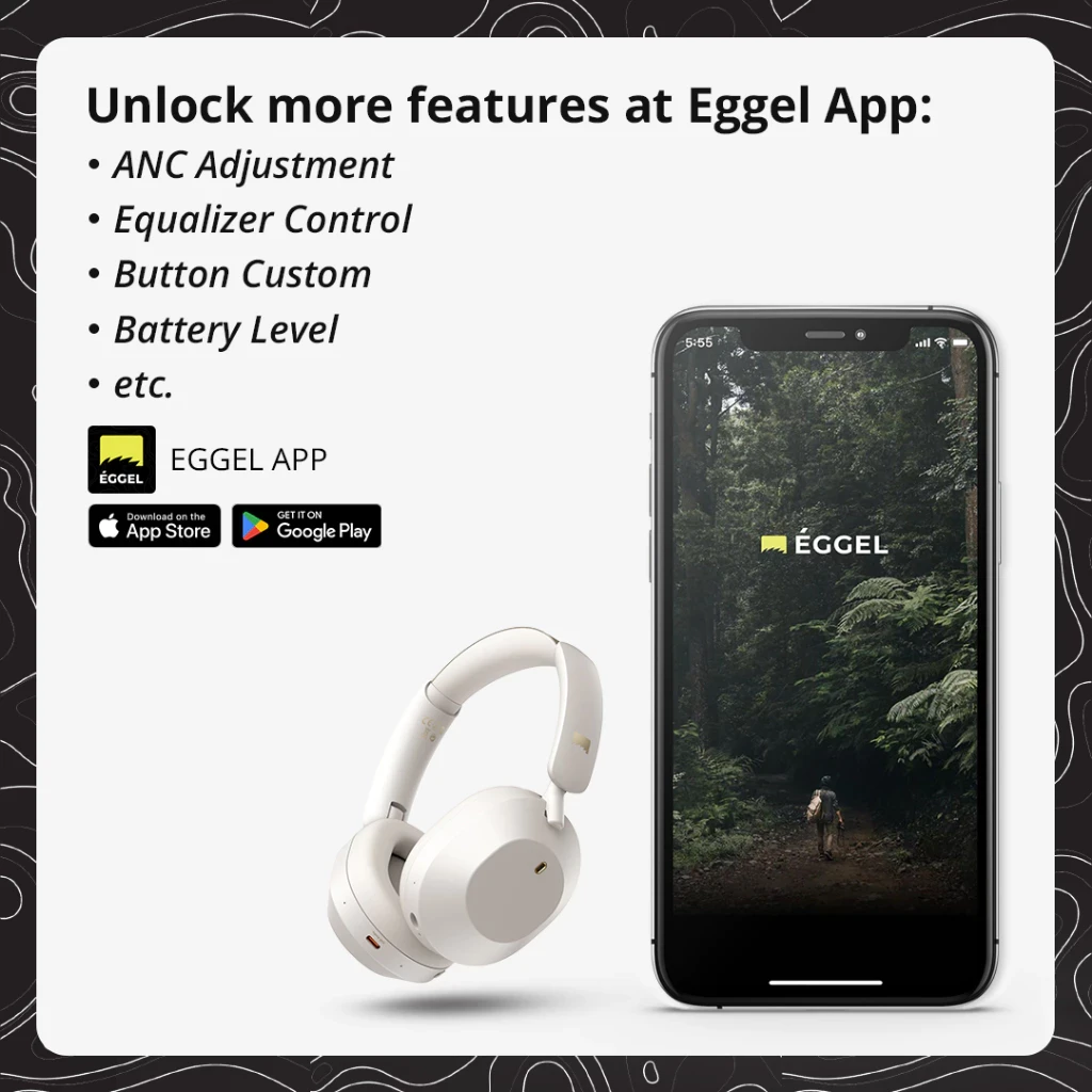 Eggel Live 2 Hybrid ANC + ENC Over Ear Wireless Bluetooth Headphone