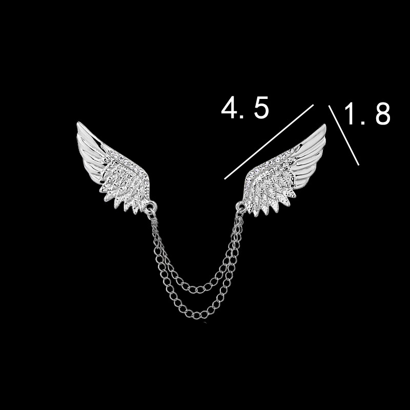 Angel Wings Chain Pin Buckle Collar Pin