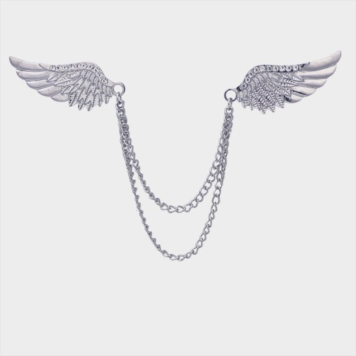 Angel Wings Chain Pin Buckle Collar Pin