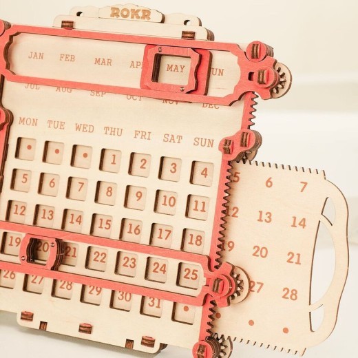 ROKR 3D Wooden Puzzle Penholder Calendar Best Gift For Teens Home Decorate