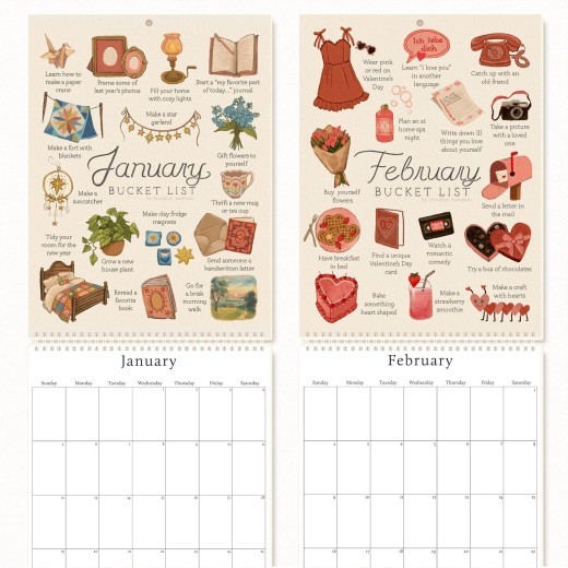 2025 Wish List Calendar Creative High-looking Value Wall Calendar
