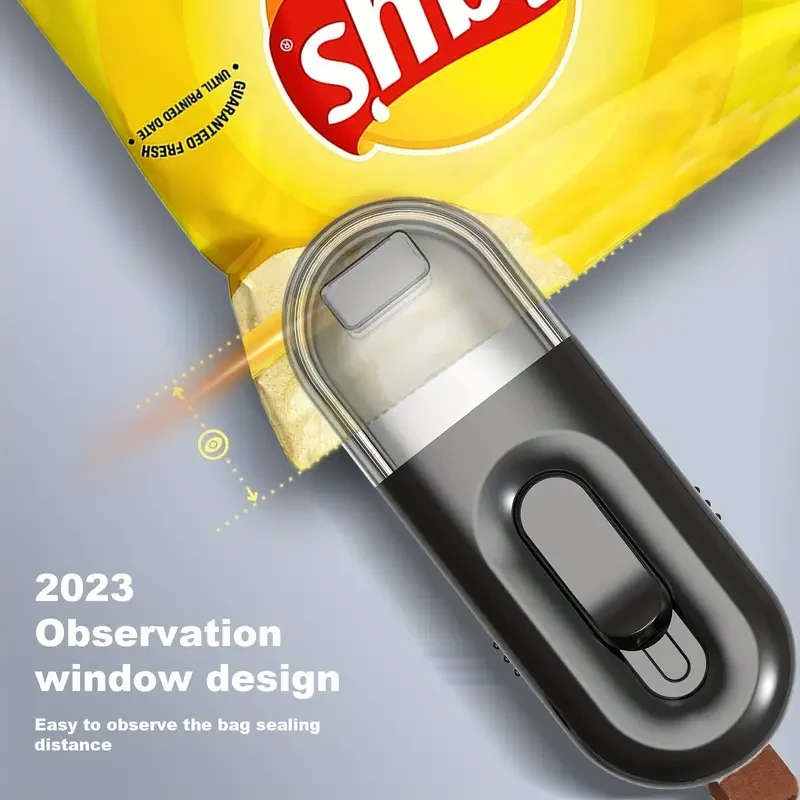 2-in-1 Mini Bag Sealer & Cutter - Portable Heat Vacuum Sealing Machine for Fresh Snacks, Cookies & Food Storage - Battery Operated (AA), Black Kitchen Gadget