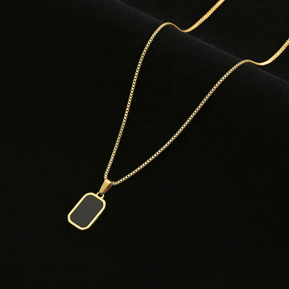 316L Stainless Steel New Square Natural Pendant Necklace