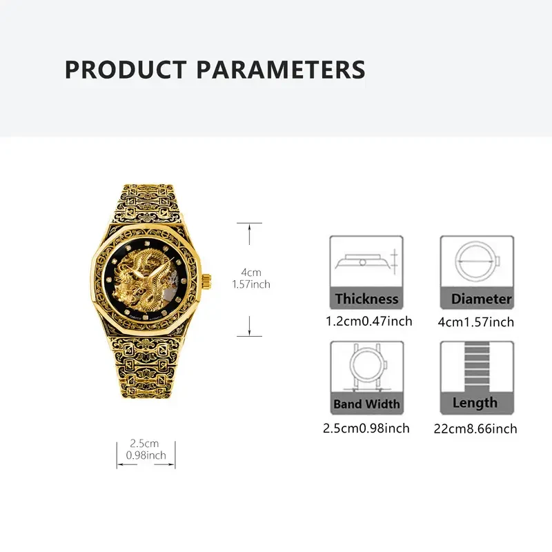 KIMSDUN Elegant Men's Black & Golden
