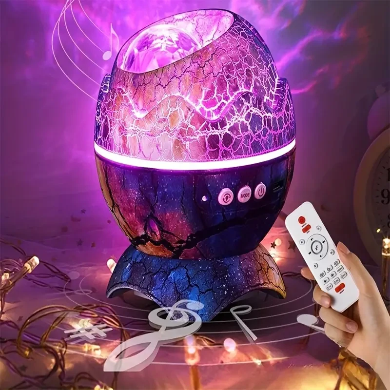 Dinosaur Egg Star Projector Night Light with Color Changing LED,
