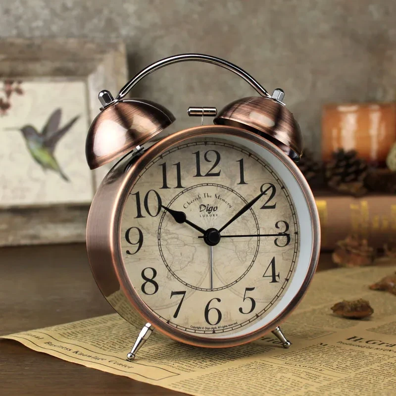 Amazon Hot Selling Explosive Product Electronic Alarm Clock Creative American Retro Quiet Desktop Clock