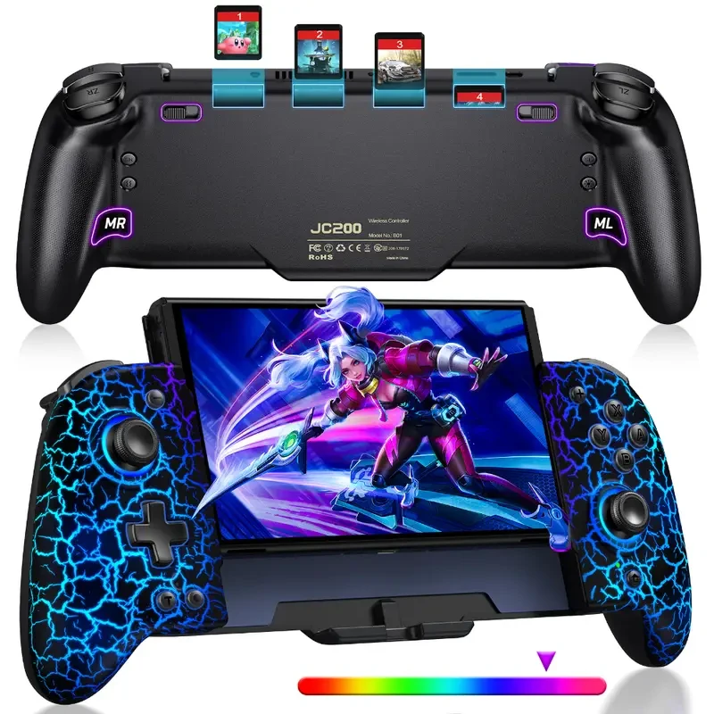 For Switch Joycon Controller, Joypad Controller For Nintendo Switch, DinoFire One-Piece Joypad Controller Replacement For Switch Joy Con, Switch Joycons Controller Remote With Adjustable Turbo And Ergonomically Designed