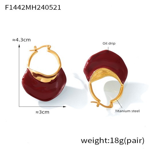 Personalized All-match Titanium Steel Gold-plated Earrings
