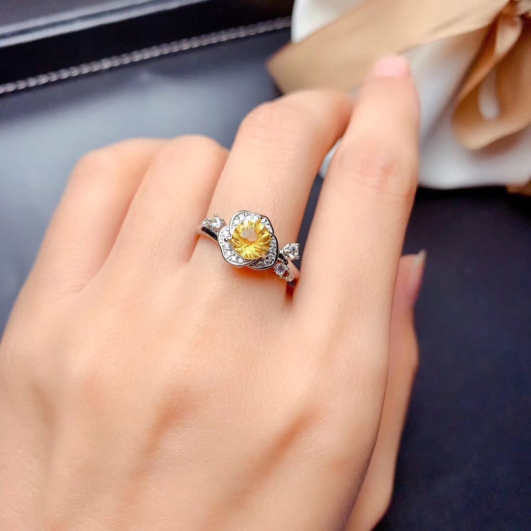 Firework Citrine Ring