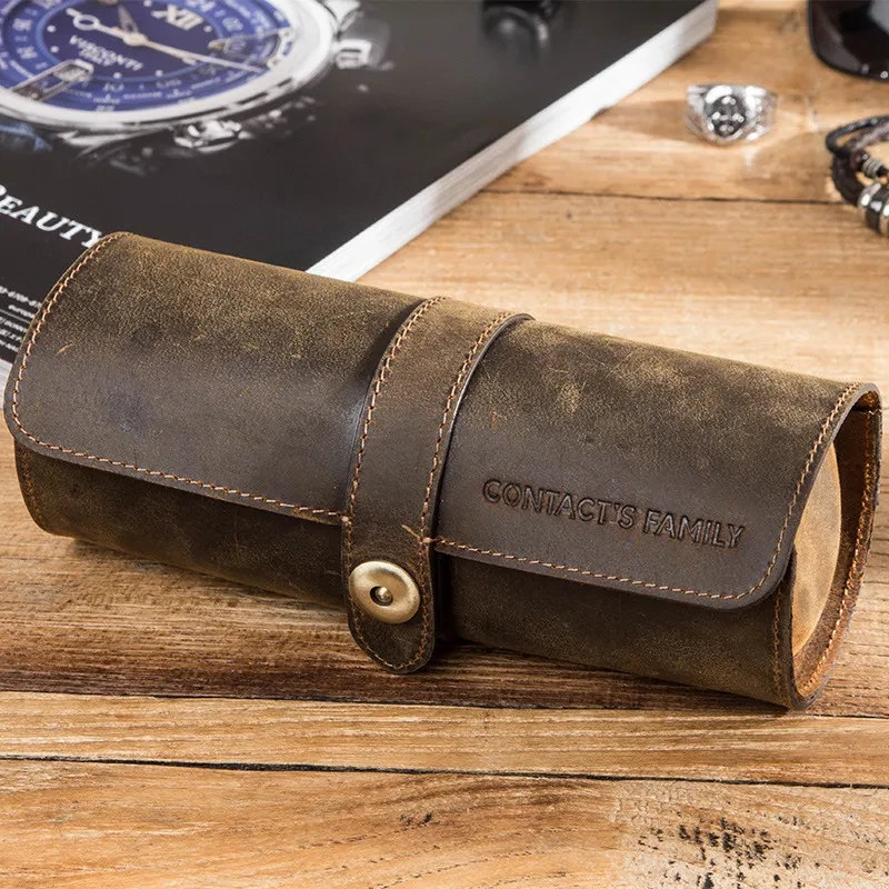 Retro leather watch boxes
