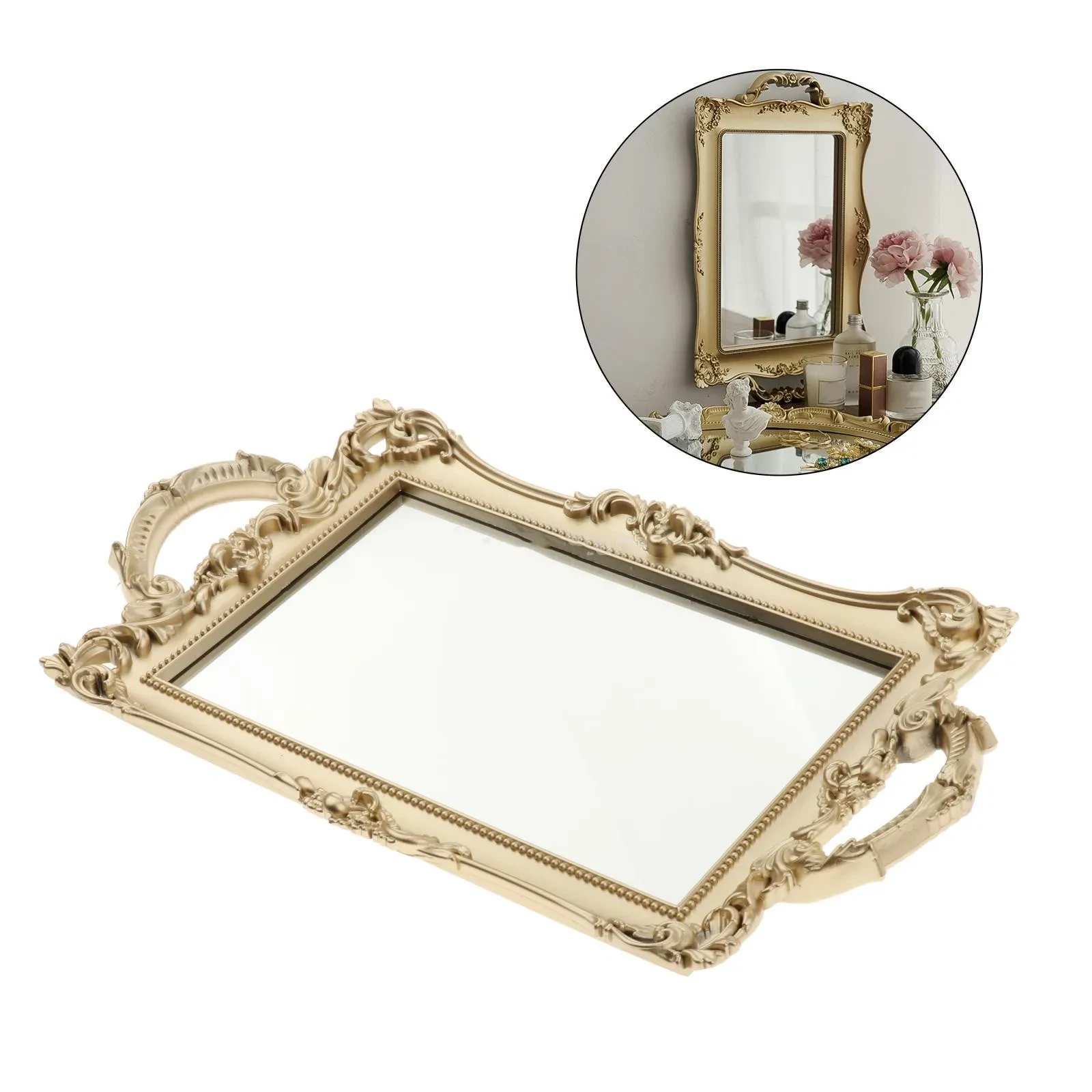 New Plastic Retro Mirror Tray