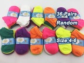 Candy Colour Kids' Ankle Socks 4 - 6 (36 Pairs)