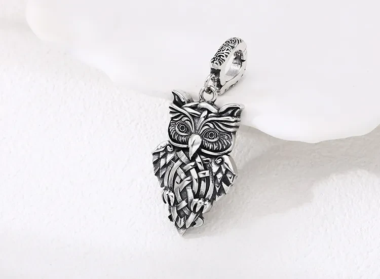 Retro Trendy Retro Style Personality Ornament 925 Sterling Silver Owl Pendant