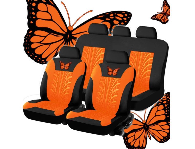 Auto Seat Covers Car Truck SUV Van Universal Protectors Polyester Butterfly
