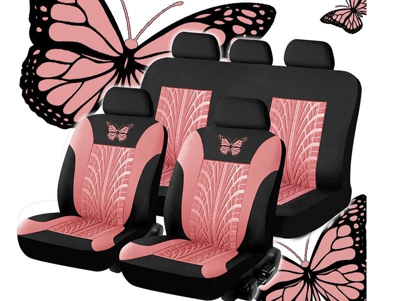 Auto Seat Covers Car Truck SUV Van Universal Protectors Polyester Butterfly