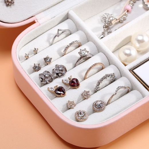 Double Layer Jewelry Storage Box Korean Style Earrings Ring