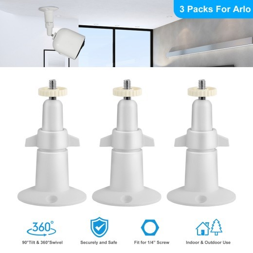 3 Packs Per Set Security Camera Wall Mount For Arlo 360 Degree Adjustable Camera Holder Garden Patio Screw Mount Universal Fit For Imperial Standard Screw Interface No Camera
