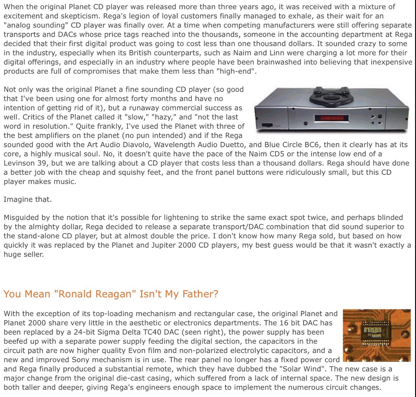 REGA PLANET 2000 CD PLAYER -Brand new laser mech. August 2024