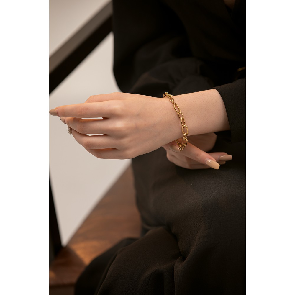 Yhpup New Stainless Steel Golden Bracelet