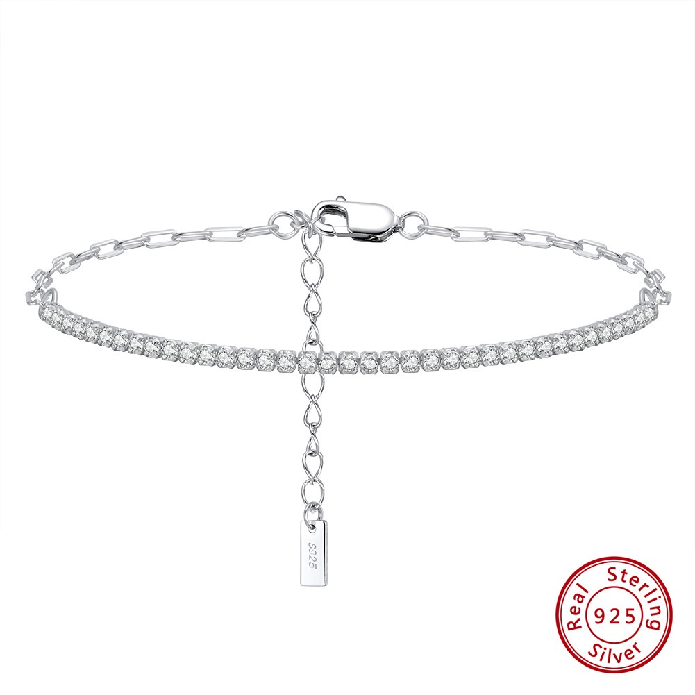ORSA JEWELS 14K Gold Plated Paperclip Chain Tennis Bracelet