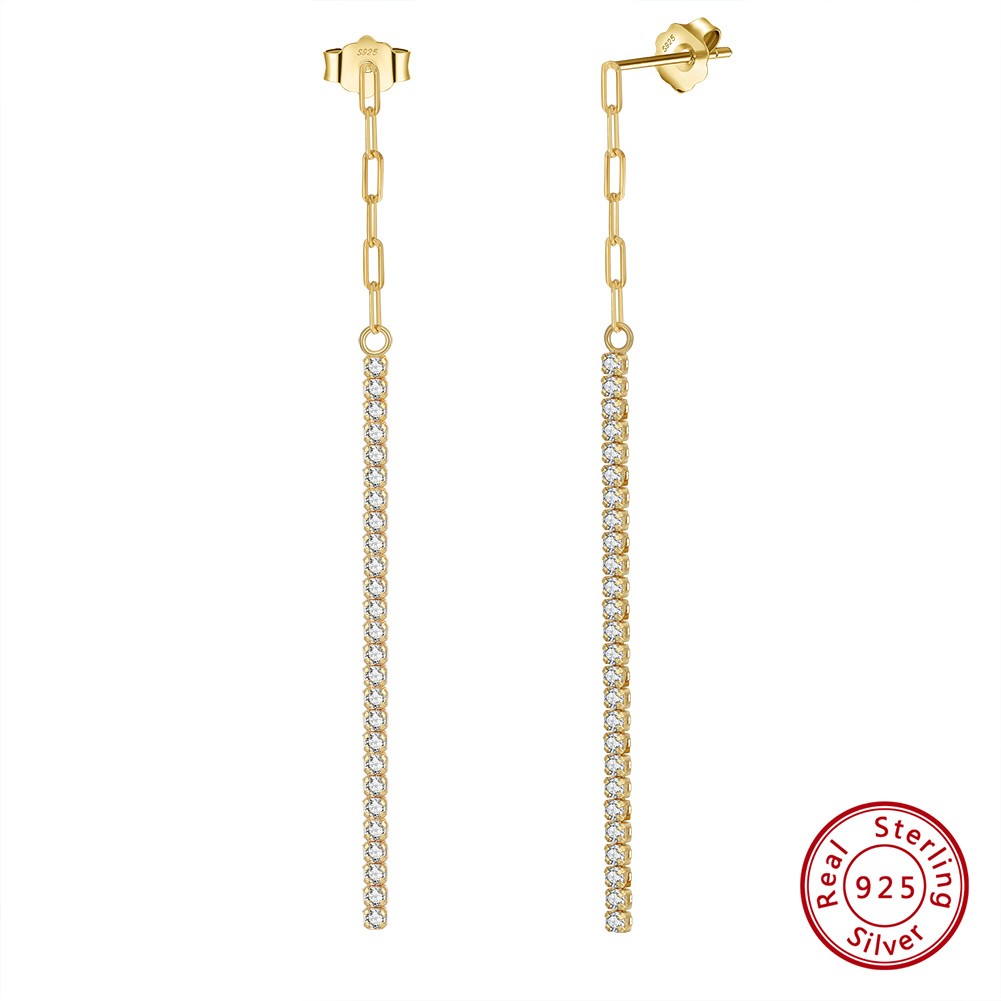ORSA JEWELS 14K Gold Plated Paperclip Chain Tennis Bracelet