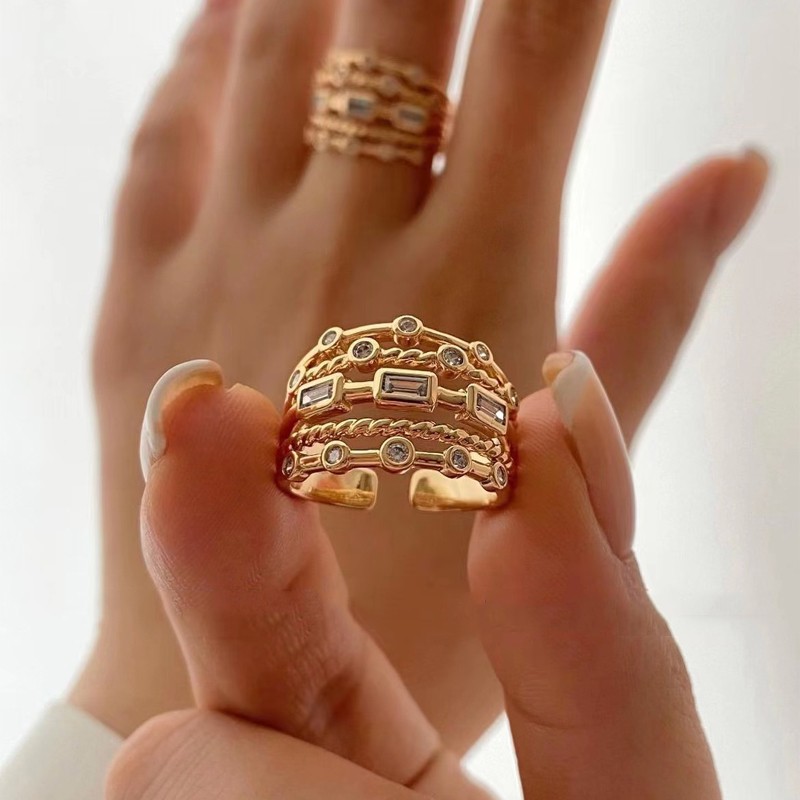 Stainless Steel 18K Gold Plated Sun Ring