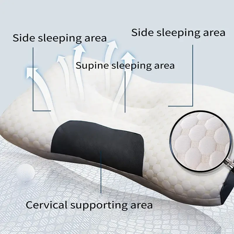 Ergonomic Memory Foam Pillow for Neck Support - Non-Collapse, Cervical Protection, Ideal for Single or Double Use, Soft Polyester Cover, White
