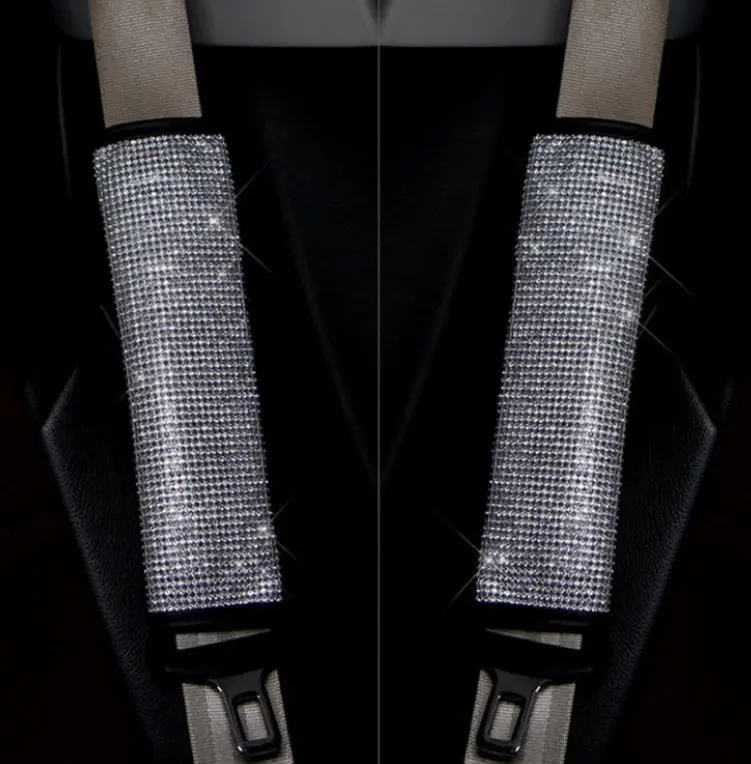Luxurious bling bling diamond rhinestone car seat belt cover
