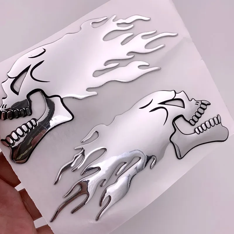 Soft Rubber 3D Flame Skull Bumper Stickers