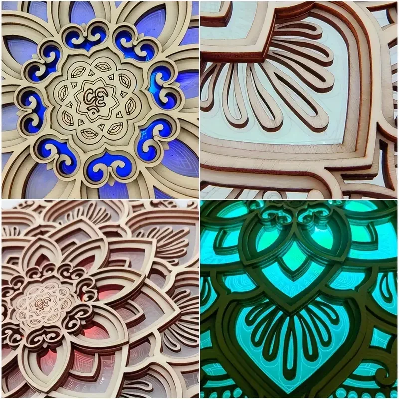 Wooden Mandala Atmosphere LED Night Light