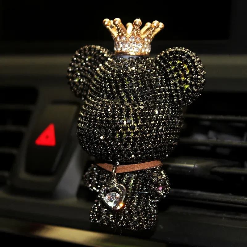 Car Air Outlet Perfume Clip With Diamond Bear