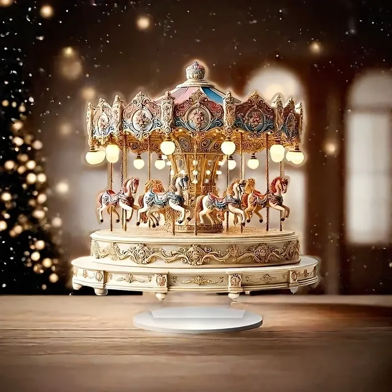 Go-Round, Handcrafted Romantic Fairytale Carousel, No Power Required,