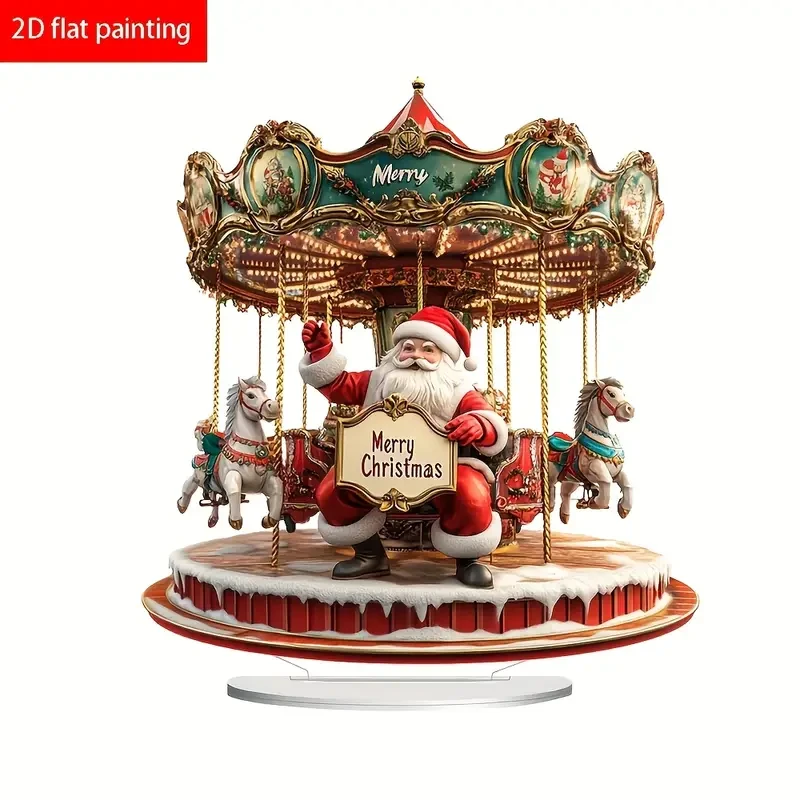 Acrylic Santa Claus Carousel Music Box