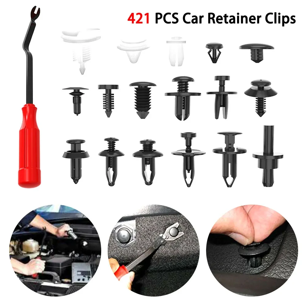 421Pcs Car Mixed Buckle, Mixed Plastic Buckle, Decorative Clip Buckle
