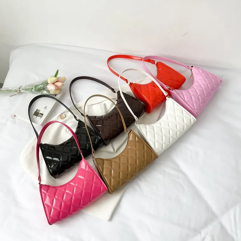 Diamond Plaid Underarm Small Square Bag For Women