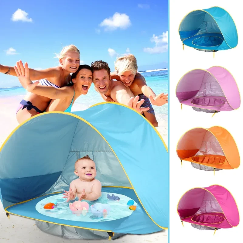 Children Babies Beach Tents Shade Bule