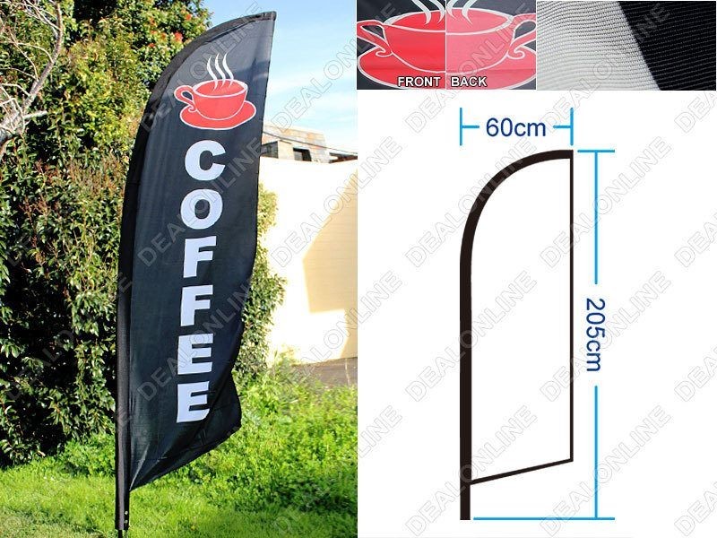 "COFFEE" double-sided 3M Feather Flag