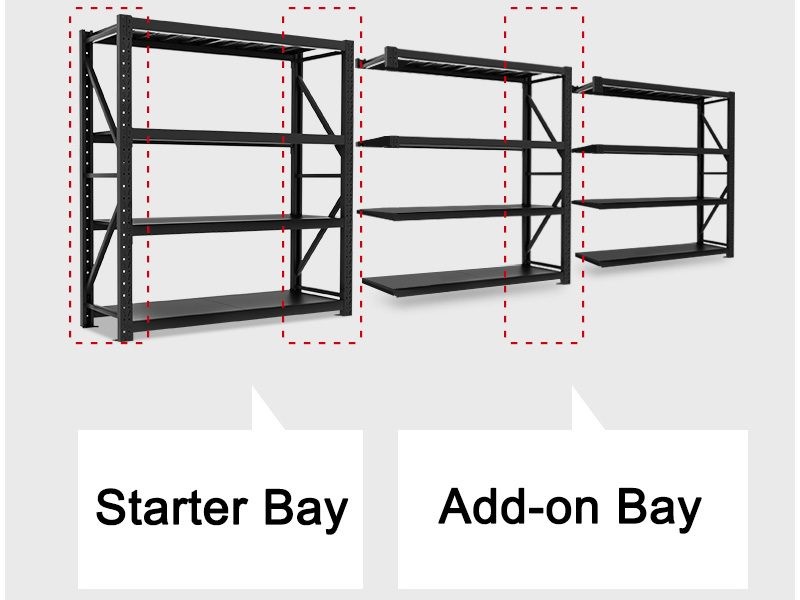 BALCK 2x2x0.5m STORAGE SHELVING WAREHOUSE SHELF SHELVES RACKING RACKS