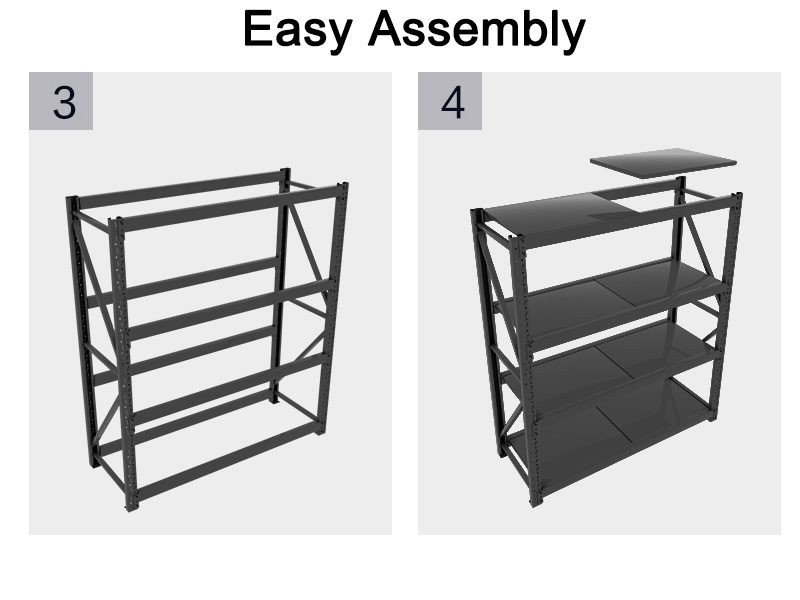 BALCK 2x2x0.5m STORAGE SHELVING WAREHOUSE SHELF SHELVES RACKING RACKS
