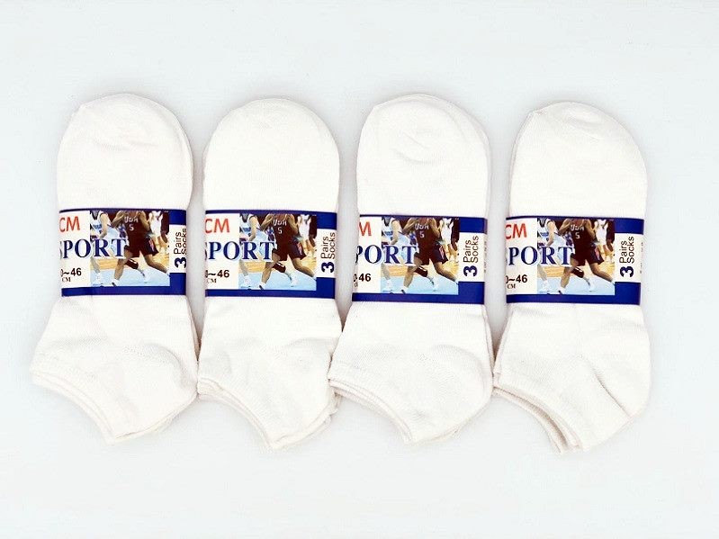 WHOLESALE - (60 Pairs) Sports Socks Thin Ankle Socks - WHITE - M7-11/ W8-12
