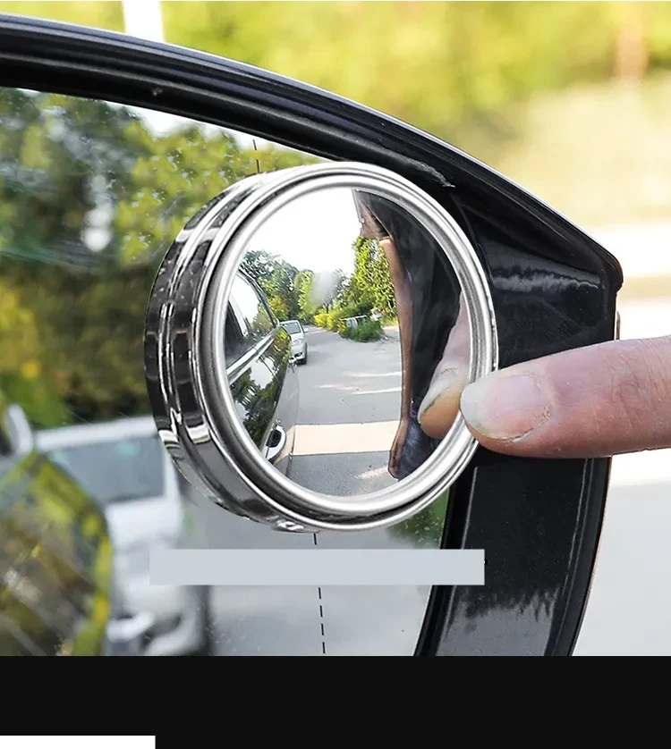 Car Rearview Mirror Small Round Mirror Reversing Blind Spot Mirror HD 360 Degree Adjustable Wide Angle Mirror Reflective Mirror