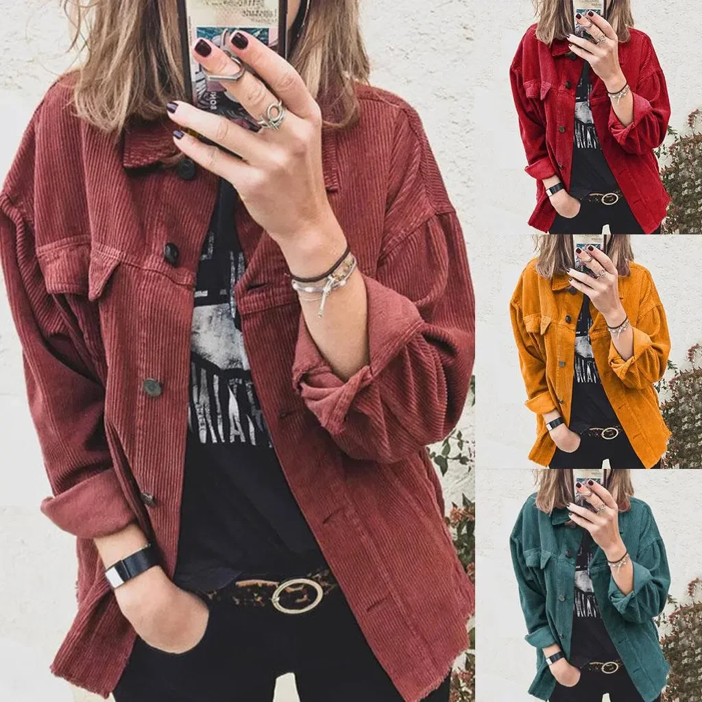 Cardigan long sleeve lapel loose women's clothing