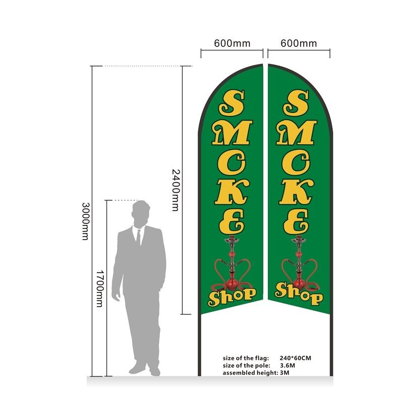 Feather Flag Double Sided 3.4M Pre-print